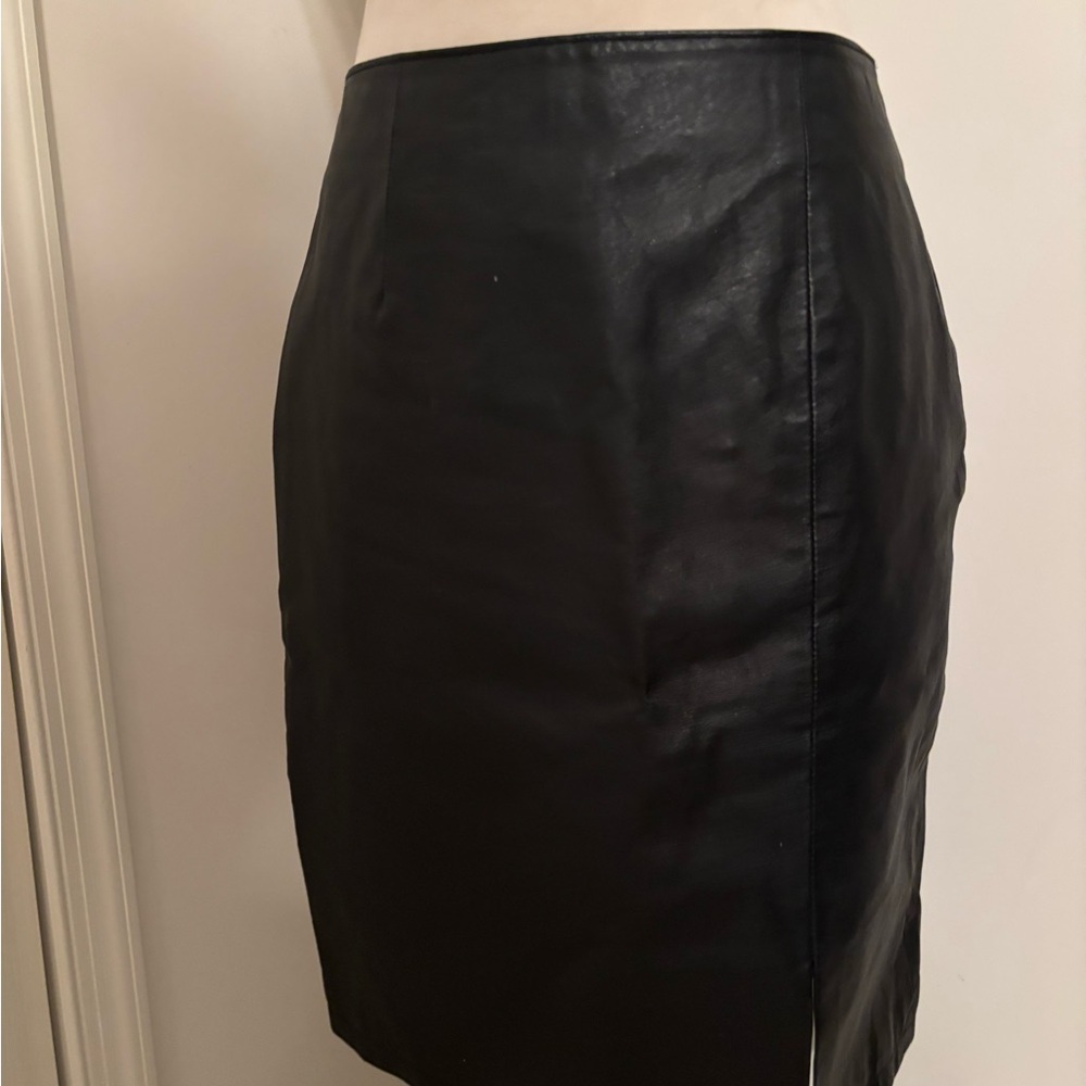Vintage Black Leather Skirt Size 8